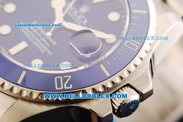 Rolex Submariner Swiss ETA 2836 Automatic Movement Steel Case and Strap with Blue Dial and Blue Bezel 43mm - Click Image to Close